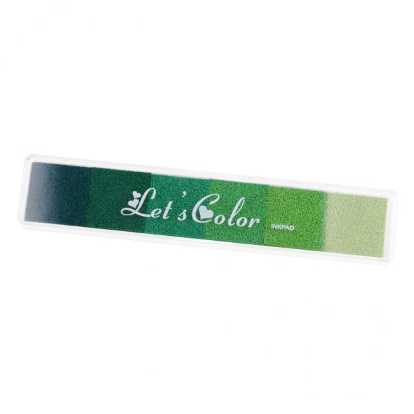 Luzkey 2xGradient Rainbow Oil Based Ink Pads for DIY Rubber Stamps Card Making Green 2 Pcs