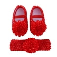 thumbnail image 4 of Baozhu Baby Girls Buckle Princess Shoes Fashion Flower Princess First Walker Infant Girl Shoes + Lovely Hair Band 0-12 Months, 4 of 5