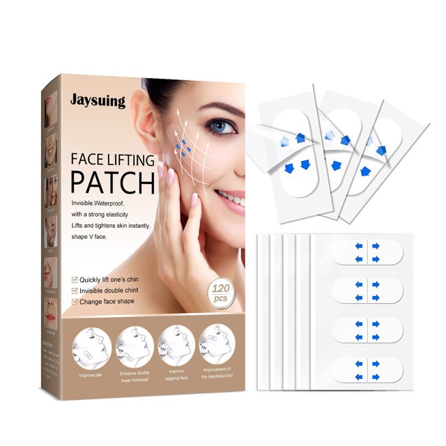 60Pcs/Box V Shaped Invisible Tape Waterproof V Face Adhesive Tape Breathable Face Lifting Patch Tighten Chin Sticker