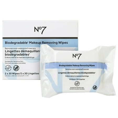 No7 Radiant Results Revitalising Cleansing Wipes - 30ct ( 2 pack )