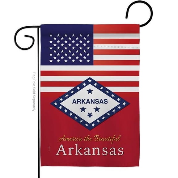 Americana Home & Garden G142555-BO 13 x 18.5 in. USA Arkansas American State Vertical Garden Flag with Double-Sided House Decoration Banner Yard Gift