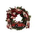 thumbnail image 2 of Super Holiday Artificial Christmas Wreath, Front Door Wreaths Decorations For Home, Party, Holiday, Thanksgiving, Xmas Decor - Green/Red, 2 of 7