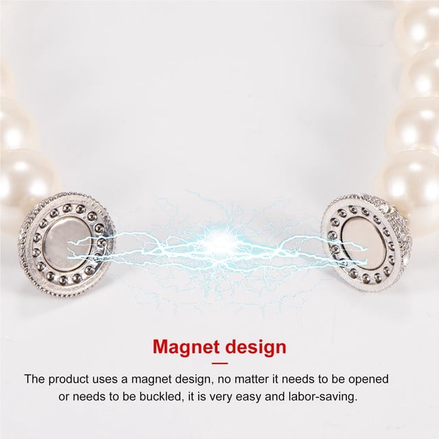 2 Pcs Boucle Magnétique Perle Bureau Boucle Magnétique Perle Sangle de Rideau Magnétique Sans Perforation Boucle de Rideau Magnétique Forte