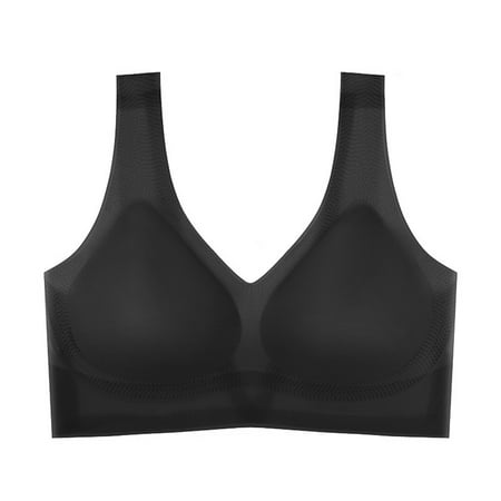

CAICJ98 Lingerie for Women Women s Comfortable and New Traceless Back Summer Cool Breathable Breathable Cup Ultra Thin Bra plus (Black 2XL)