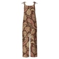 thumbnail image 6 of lcziwo Womens Cotton Linen One Piece Jumpsuits Vintage Floral Print Wide Leg Overalls Summer Casual Sleeveless Adjustable Straps Romper with Pockets Multicolor S, 6 of 6