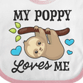 thumbnail image 4 of Inktastic My Poppy Loves Me with Sloth and Hearts Boys or Girls Baby Bib, 4 of 4