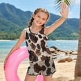 thumbnail image 4 of Psesaysky Brown Cow Print Tankini Swimsuits for Girls Round Neck Tank Tops with Shorts 2 Piece Bathing Suits for Teens Girl 6-15 Years, 4 of 7