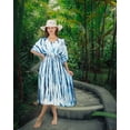 thumbnail image 5 of HAPPY BAY Women's Summer Loungewear African Beach Maxi Plus Size Kaftan Ethnic Print Casual Slit Dress Caftan Dresses for Women 1X-2X Prussian, Tie Dye, 5 of 5