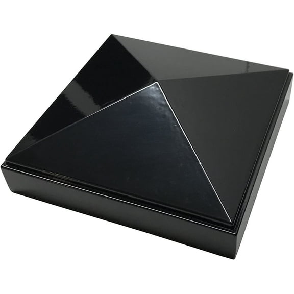 4" x 4" Aluminium Pyramid Post Cap for Metal Posts - Pressure Fit - Black