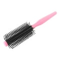 thumbnail image 1 of 8.3" Length DIY Hairdressing Curly Hair Care Round Bristle Brush Comb Pink Black, 1 of 5