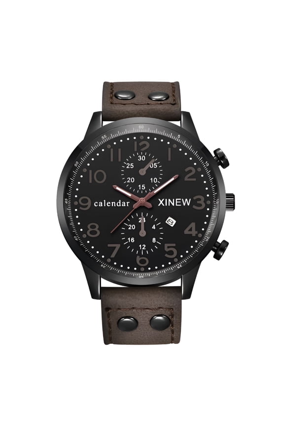 2026 New Men'S Watch Fashion Men Sports Date Analog Quartz Leather Stainless Steel Wrist Watch for Casual,Office,Sports,Travel