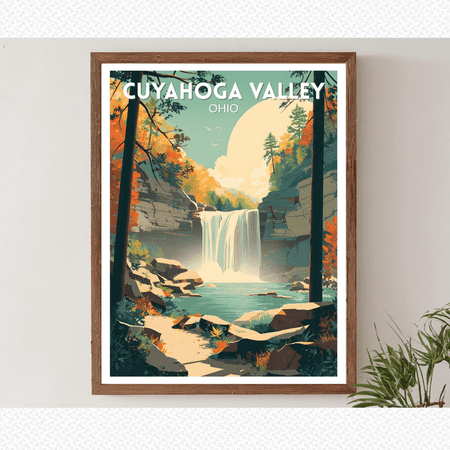 Cuyahoga Valley National Park Ohio Retro Travel Poster, Poster Only