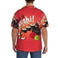 thumbnail image 5 of KLL Sushi Print Men's Shirt Short Sleeve Button Down Summer Cuba Beach Shirts- 3X-Large, 5 of 7