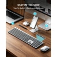 thumbnail image 3 of Bluetooth Keyboard & Mouse Combo for Mac, Full-Size, 7-Color Backlit, Multi-Device, Rechargeable, Quiet Scissor-Switch (Space Gray), 3 of 8