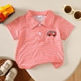 thumbnail image 2 of YAYUBA Toddler Boy Fall Shirts 3t Crewneck Letter Print Back To School Short Sleeve T Shirts Casual Vacation Tops Preppy Clothes for Children, 2-3 Years, Red, 2 of 5