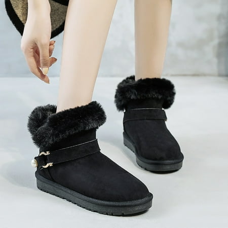 

Warm & Comfy Short Boots Fashion Slip-On Ankle High Winter Thermal Insulated Snow Shoes Women s Footwear