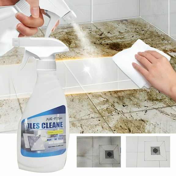 RAGUPEL Heavy Duty Tile & Grout Cleaner Spray-100ml Instant Stain Remover for Ceramic,Porcelain Floors-Safe for Colored Grout,Odorless,Easy Use-Removes Dirt,Grease & Soap Scum-DIY Cleaning Solution