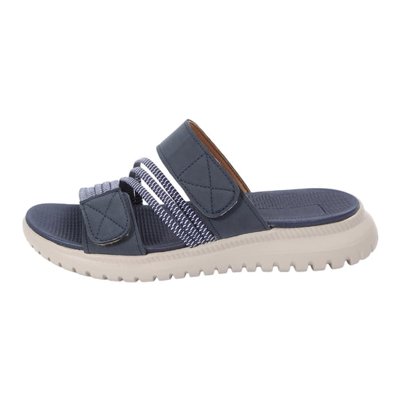 CAIXIA Beach Sandals For Woman Women's Casual Platform Slide Sandals with Adjustable Hook Loop Strap for Wide Feet Comfort,Blue