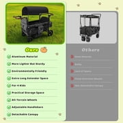 Rovique Wagon Stroller 4 Seater – Includes Adjustable Canopy,Convertible Seats, Snack Tray, Parent Organizer