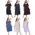 thumbnail image 4 of POINTERTECK Robe de Nuit Douillette à Manches Courtes pour Femmes, Encolure Carrée, Imprimée, Grande Taille, Robes de Maison pour Femmes TG-4TG, 4 of 5