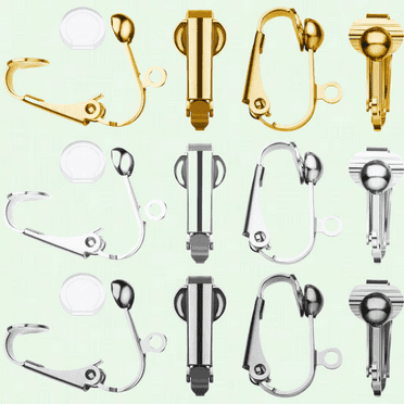 Clip-on Earring Converters, Set of 30, Non-pierced Dangle Earring Clips with Easy Open Loop and Silicone Pads, 3 Colors