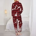 thumbnail image 5 of Junzan Christmas Tree Buffalo Plaid Print Womens Pajama Sets,Long Sleeve Button Down For Women Pjs 2 Piece, 5 of 9