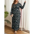 thumbnail image 4 of Mengpipi Women's Plus Size Casual Long Sleeve Dress Crewneck Loose Maxi Dress with Pockets 2X-5X, 4 of 9