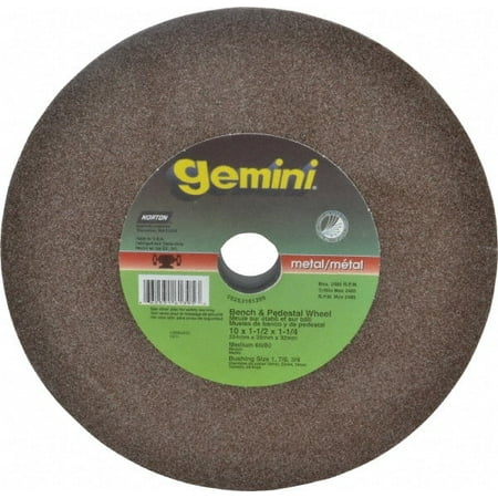 

Norton 60 Grit Aluminum Oxide Bench & Pedestal Grinding Wheel 10 Diam x 1-1/4 Hole x 1-1/2 Thick 2485 Max RPM Medium Grade