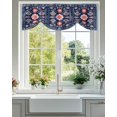 thumbnail image 2 of Blue Boho Retro Geometric Tie Up Valances Curtain, Adjustable Kitchen Ethnic Abstract Pattern Valances for Windows Decor, Rod Pocket Short Curtains Set for Bedroom/Bathroom, 60"x18", 2 of 8