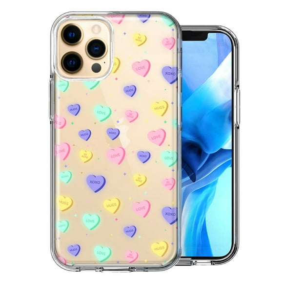 MUNDAZE For Apple iPhone 11 Pro Valentine's Day Heart Candies Polkadots Design Double Layer Phone Case Cover