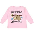 thumbnail image 3 of Inktastic My Uncle Loves Me with Sloth and Hearts Boys or Girls Long Sleeve Toddler T-Shirt, 3 of 5