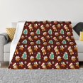 thumbnail image 1 of Fotbe Christmas Gingerbread Manta de Franela con Estampado, Manta Ultrasuave para Cama, Sofá, Auto, Hipoalergénica y Antibolitas-60"x50", 1 of 6