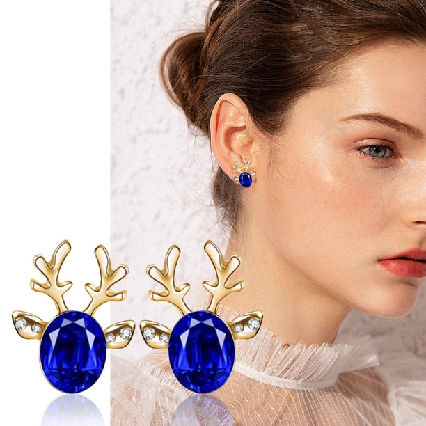 Fiudx Pendientes de Asta de Ciervo, Estilo Bohemio, con Forma de Oreja de Oruga, Joyería Bohemia