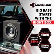 Maxxlink MBP-110 10 Inch Single Sealed Subwoofer Box Enclosure, Universal Fit, Black