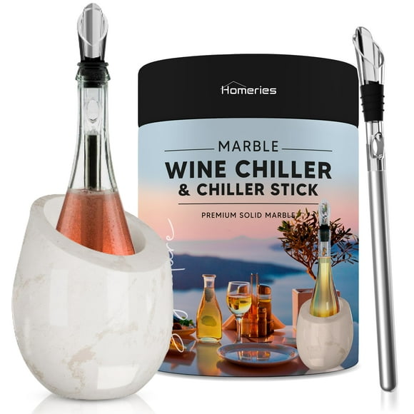 Enfriador de Vino Cubeta Homeries Mármol Brillante Blanco 750 ml