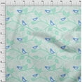 thumbnail image 4 of oneOone Polyester Spandex Sea Green Fabric Asian Block Dress Material Fabric Print Fabric By The Yard 56 Inch Wide, 4 of 4
