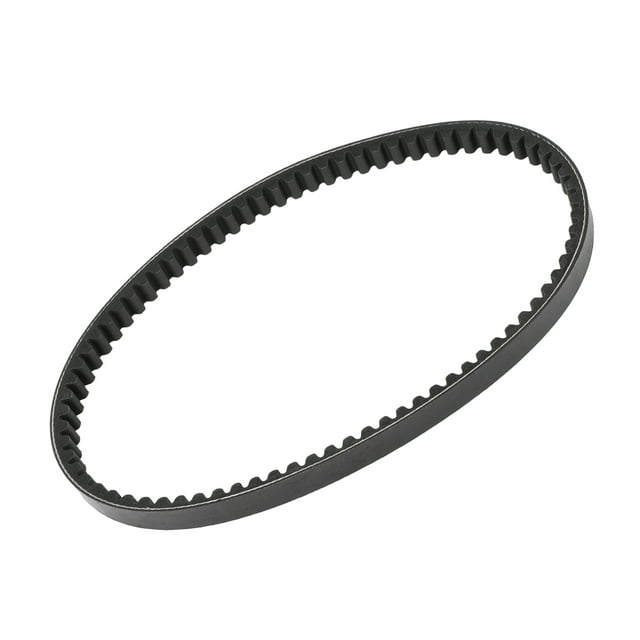 correa de transmisión Unique Bargains para Suzuki 125 An Burgman, correa en V negra de caucho y fibra, vista 3/4 centrada que muestra los dientes interiores; circunferencia 767 mm, ancho 19 mm, grosor 9.14 mm, 1 pieza incluida; a menudo usada como repuesto directo para la transmisión de scooters y para ajustar la tensión del embrague.