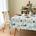 thumbnail image 5 of Blue Flower Clusters Fabric Waterproof Tablecloth,Rectangle Watercolor Wrinkle Oil-Proof Resistant Table Cover for Dining Table, Buffet Parties and Campin,(60" x 120" inch), 5 of 6