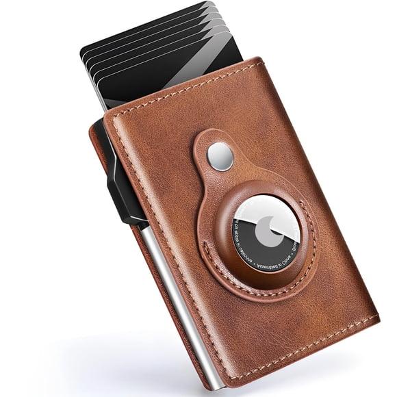 Billetera FLETUTE desplegable con bloqueo RFID, delgada, con clip para billetes