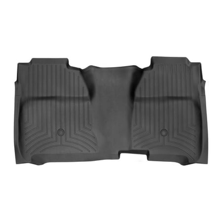 WeatherTech Custom Fit FloorLiners compatible with Silverado 1500, Sierra 1500, Silverado 2500HD/3500HD, Sierra 2500HD/3500HD - 2nd Row (full coverage), Black