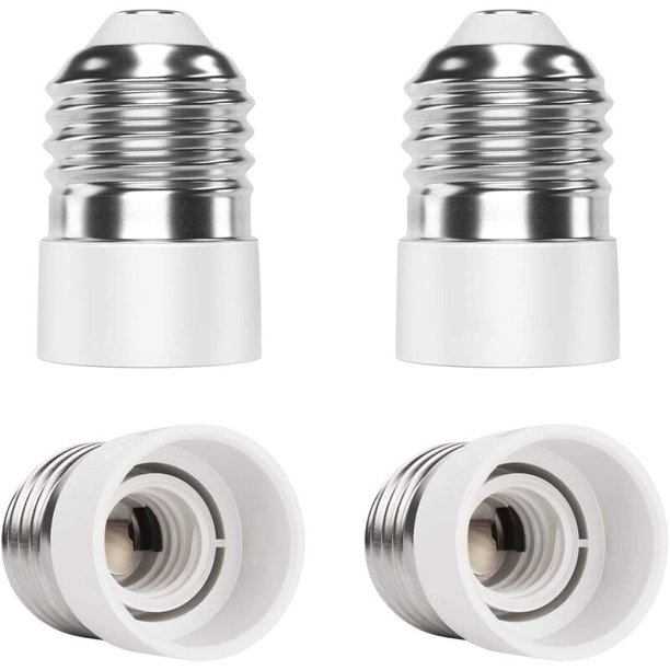 Adaptador de enchufe de 4 piezas E27 a E14, convertidor de enchufe de base de lámpara de alta calidad para bombillas LED y lámparas fluorescentes compactas e incandescentes JAMW Sencillez