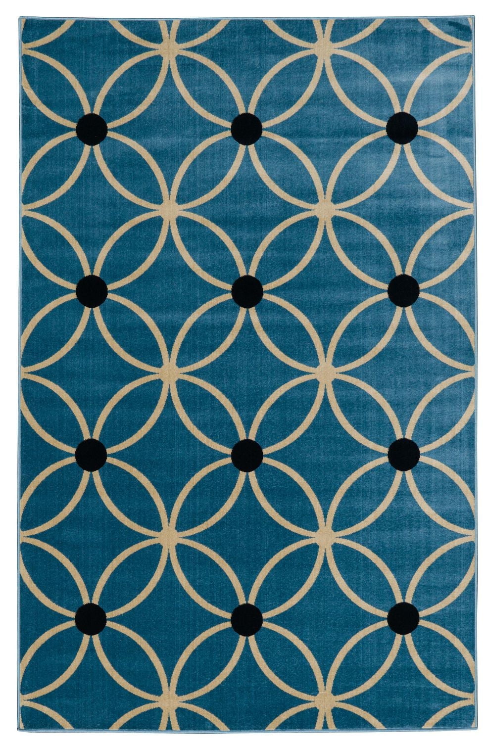 Vintage Tangram Blue & Sand 5' x 7'6" Area Rug