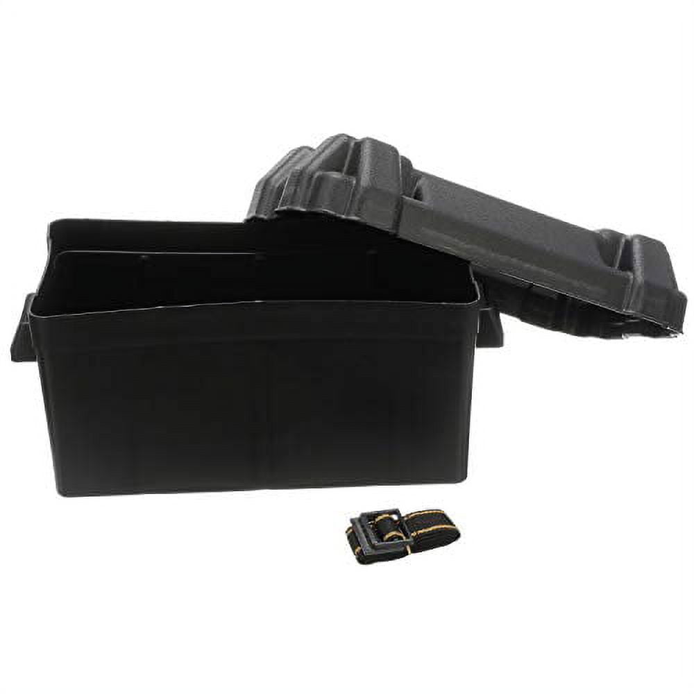 Attwood 9084-1 Large 29/31 Series Vented Marine Boat Battery Box with Mounting Kit and Strap Accessories, Black