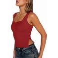 thumbnail image 2 of Womens Going Out Crop Tops Backless Tank Tops Summer Y2k Teen Basics Cute Clothes Red XS, 2 of 7