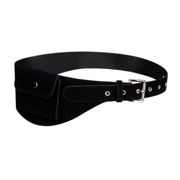 Cinturón de gamuza para mujer, ajustable, ideal para festivales, fiestas y bailes. Negro