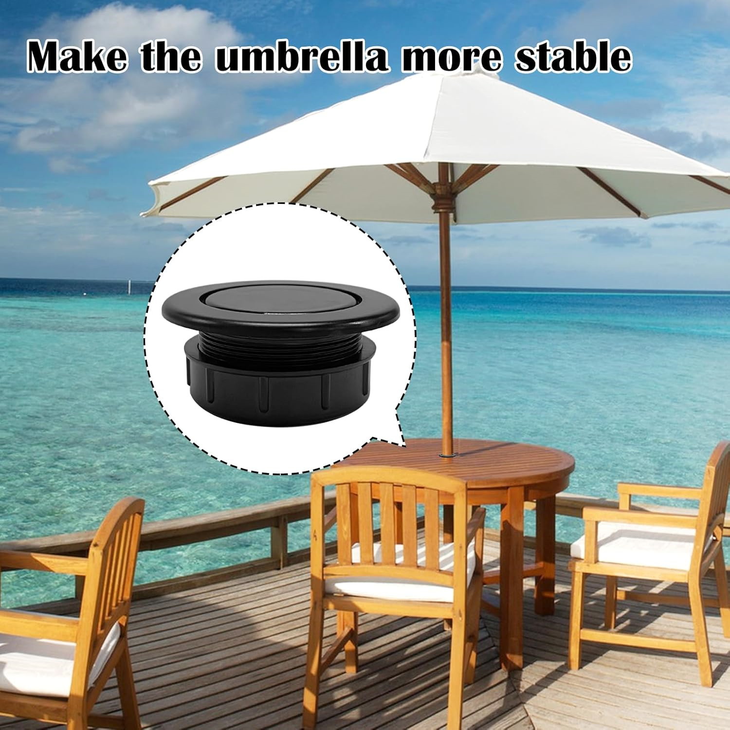 Umbrella Hole Ring Plug Set,Bexikou 2 Sets Patio Table Umbrella Silicone Ring Cap Cover,Outdoors Deck Table Hole Cover,Insert Thicker Umbrella Plug for Patio Table Yard, Black