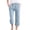 Light Blue #153, variant on Capris Pants for Women Cotton Linen Casual Summer 2026 Straight Wide Leg Loose Drawstring Elastic Waist Cropped Trouser Army Green M
