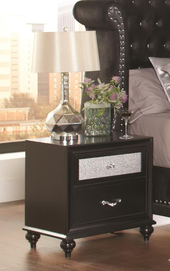 Coaster 2 Drawer Nightstand in Black