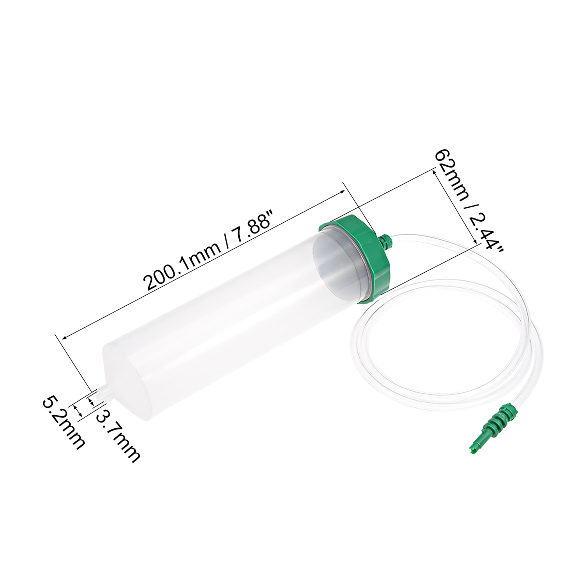 Air Tubing Glue Dispenser Syringes 300cc Clear w Adapter for Industrial, 2 Pcs (Plastic Cover)