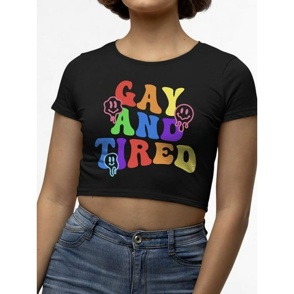 Colorful Lgbtq Pride Tee Crop Tee Women's